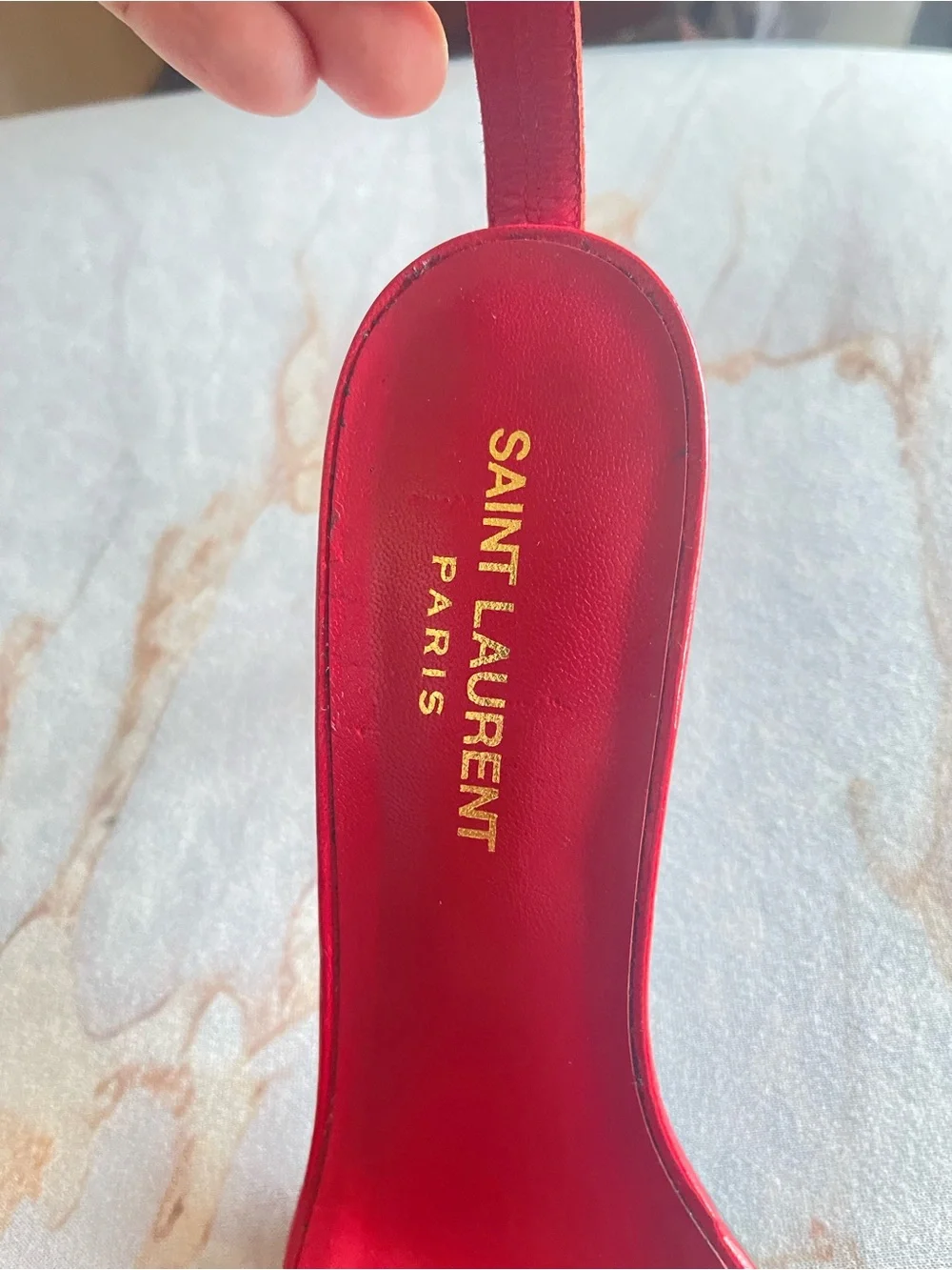 Saint Laurent Red Crystal-Ankle Strap Heel Sandal 7.5 - Picture 7 of 10